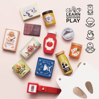 Eco-Friendly Wooden Groceries Set & Scanner