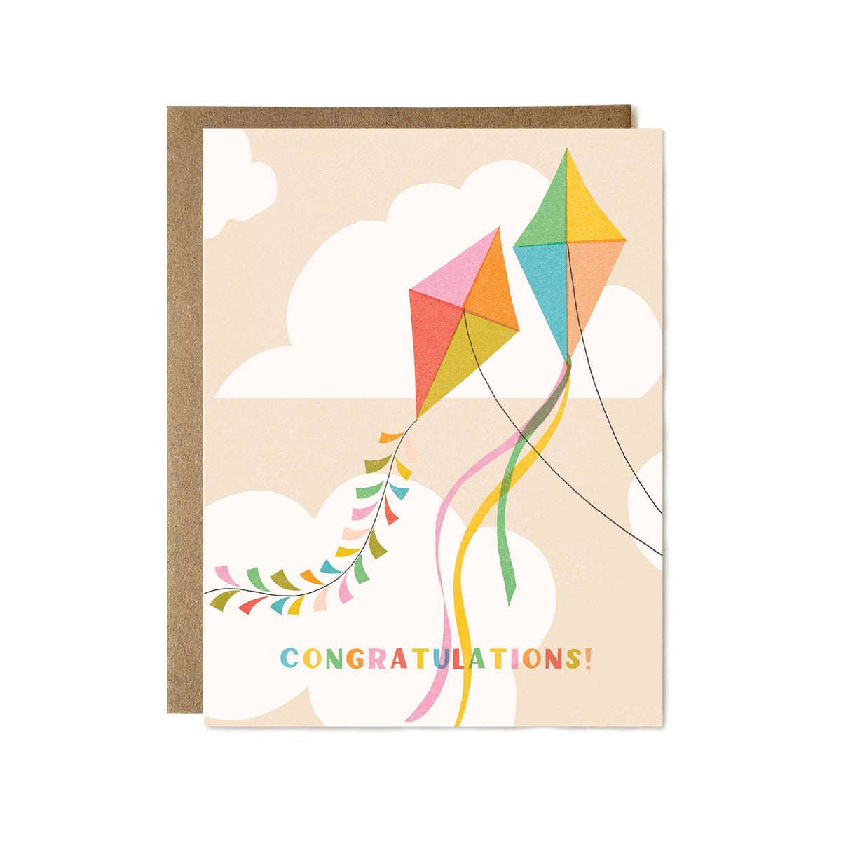 Congratulations Card: Kites Flying