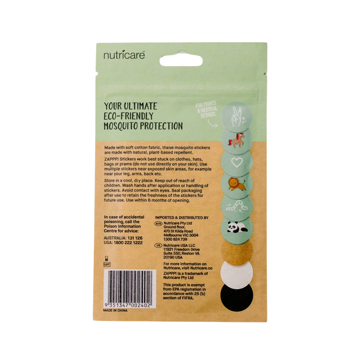 Plastic-Free & Non-Toxic Mosquito Stickers
