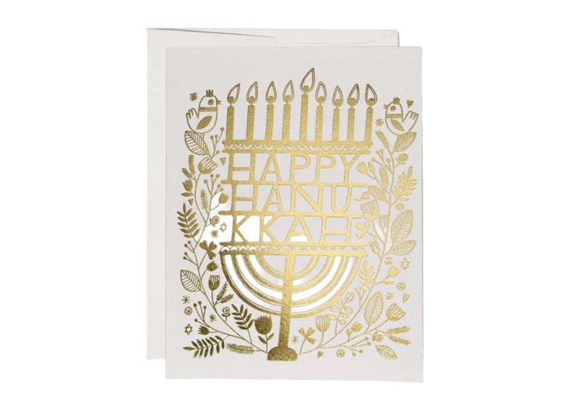 Holiday Card:  Happy Hanukkah in Gold