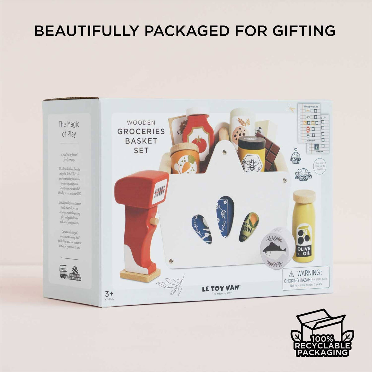 Eco-Friendly Wooden Groceries Set & Scanner