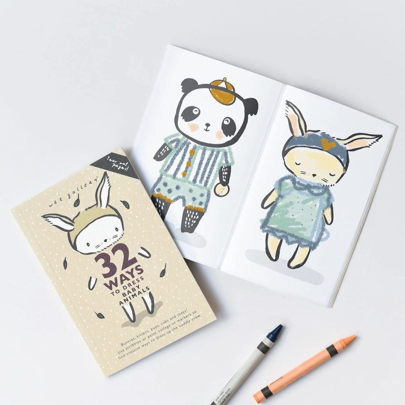 Mini Coloring Book--32 Ways to Dress Baby Animals