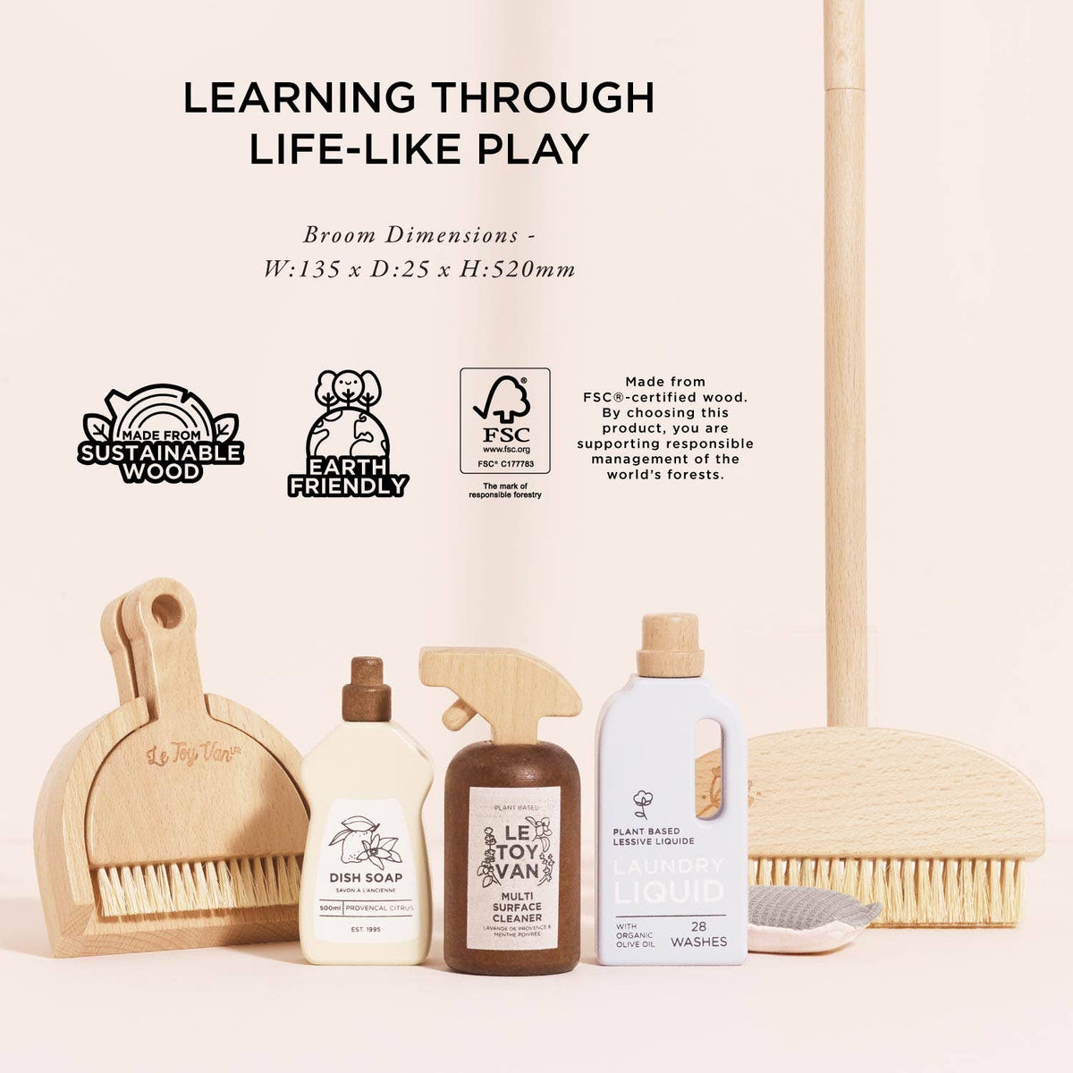 Eco-Friendly Cleaning Wooden Play Set