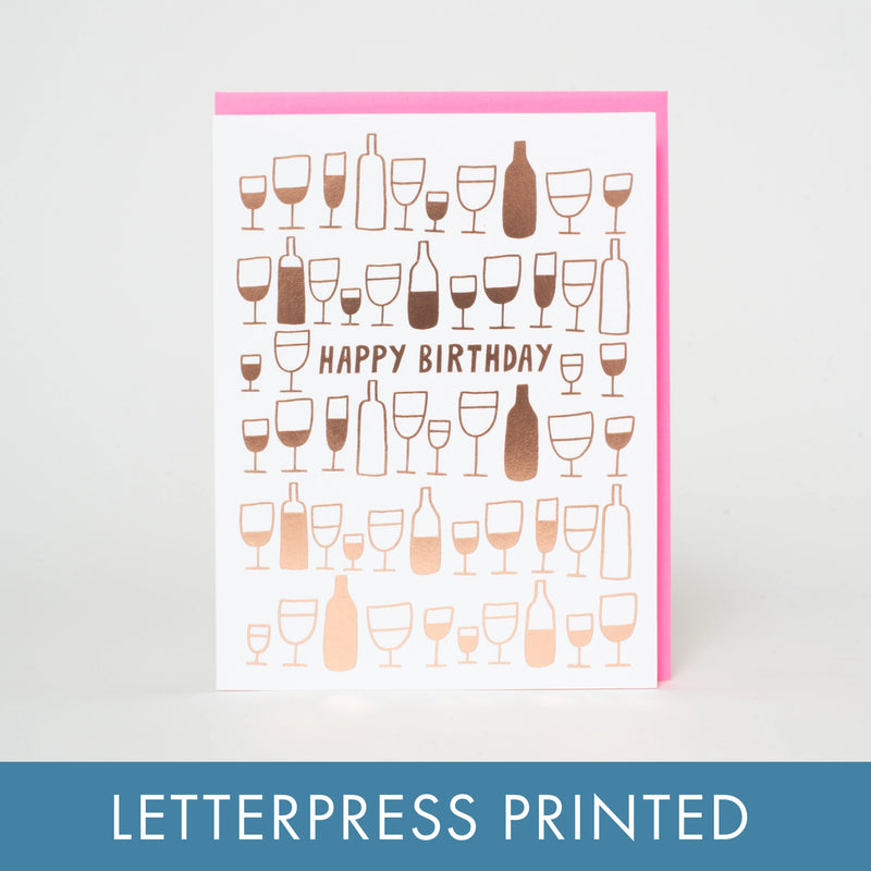 Birthday Card:  Wine Glasses