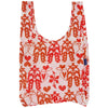 Reusable bag with red cowgirl pattern on a white background