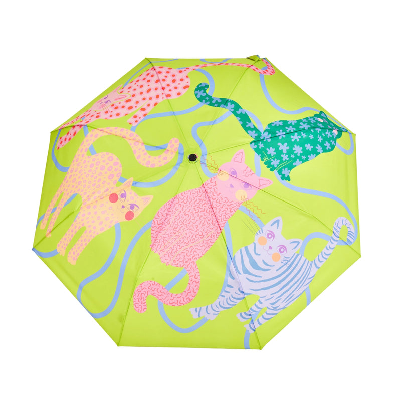 Limited Edition "Arty Cats" Compact Eco-Friendly Umbrella