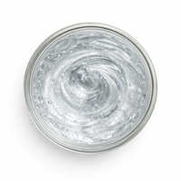 Clear gel in a glass jar on a white background