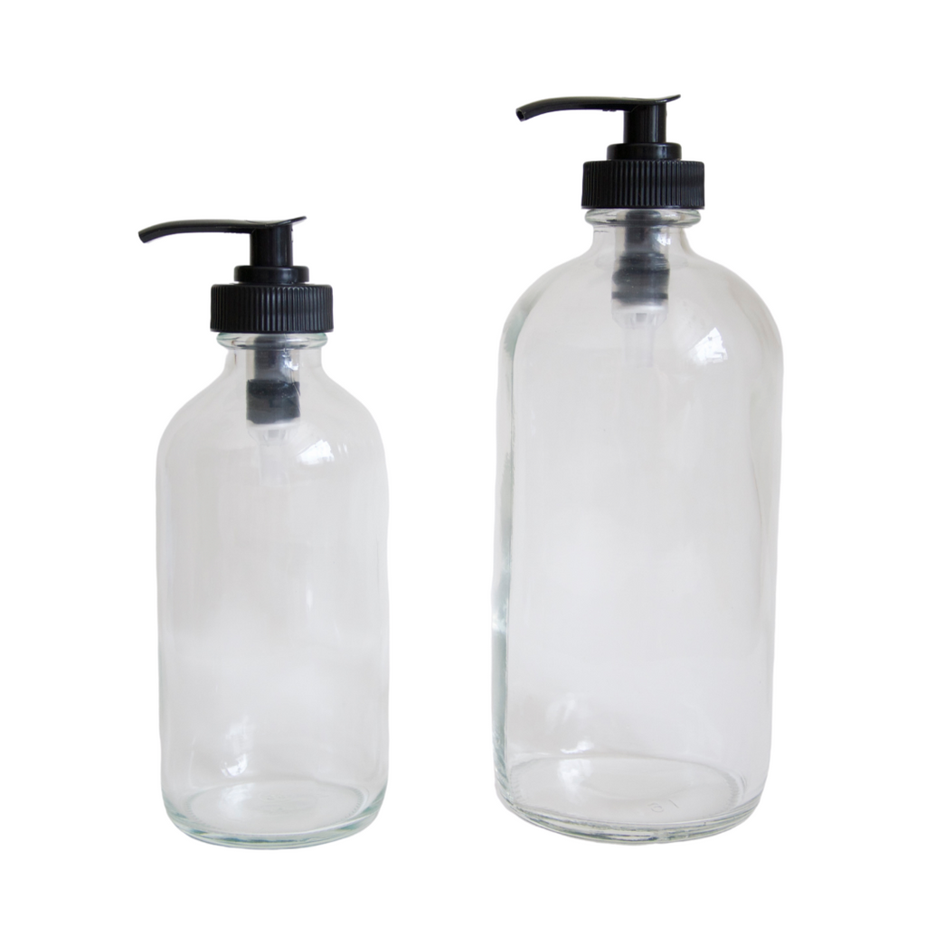 Custom Bottle 16oz Glass, Clear, Refillable Bottle, Reusable, Eco-friendly,  Home Decor, Minimalist Design, Pump Dispenser or Cap Closure 